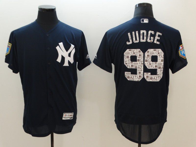 Men New York Yankees 99 Judge Blue Elite Spring Edition MLB Jerseys